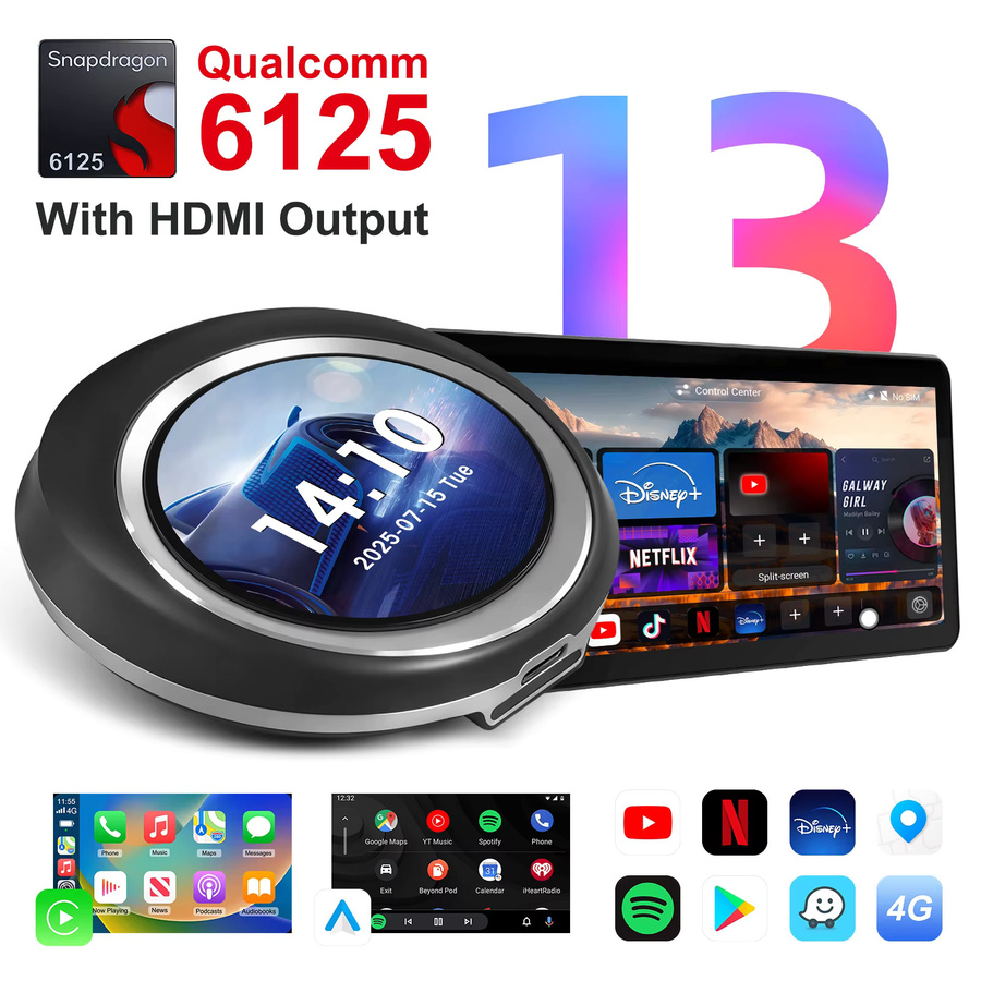 Ezonetronics CarPlay AI Box für BMW mit Android 13, 8+128GB, Dual-WLAN, 4G SIM und HDMI-Ausgang, Schwarz - Bild 7