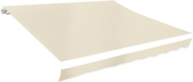 DELUKE Markisenbespannung aus Polyester mit Volant, wasserabweisend und reißfest, Farbe Creme, B x H: 600 x 300 cm - Bild 1