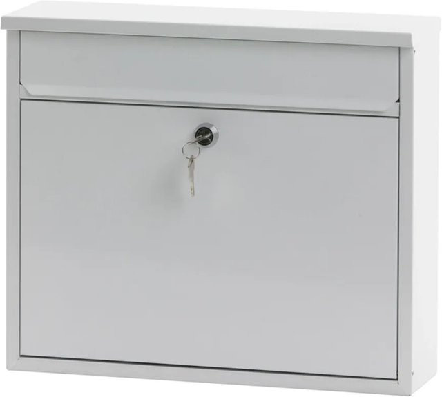 PROREGAL Wandbriefkasten Granadan aus Stahl mit Einwurfsklappe in Weiß, H x B x T: 31,5 x 36 x 11 cm, Einwurföffnung 32 x 4 cm - Bild 1