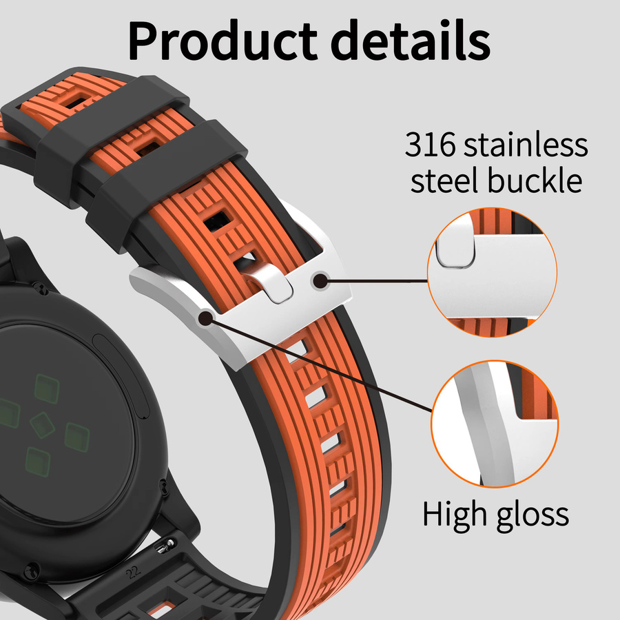 Uhrenarmband Silikon, 22 mm, zweifarbig, Xiaomi Watch S4 S3 S2 S1 Pro Active, Mi Watch 2 Pro - Bild 5
