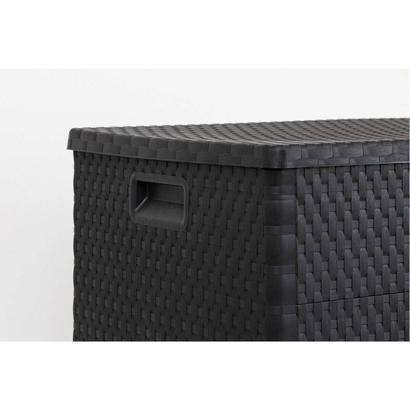Toomax Rattan-Aufbewahrungsbox aus Kunststoff in Graphit mit 420 l Volumen - Bild 4