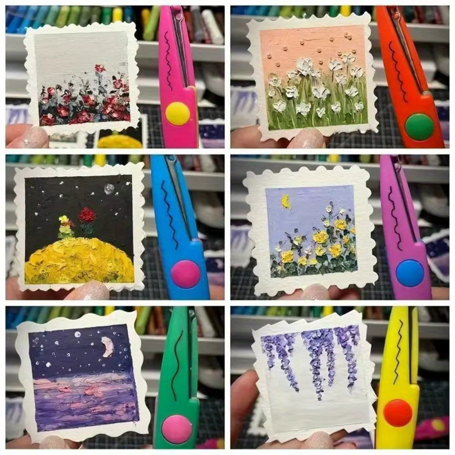6er Set dekorative Wellenschere aus PP-Kunststoff und Edelstahl in Multicolour für Bastelarbeiten und DIY-Projekte - Bild 2