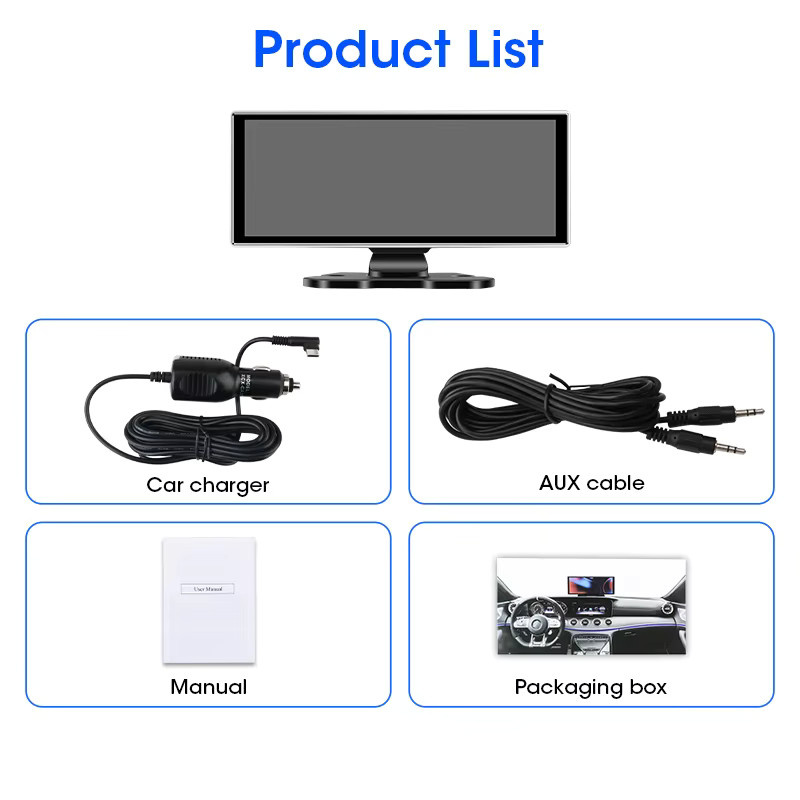 Develuck 4K Dash Cam mit 11,26 Zoll Monitor, Rückfahrkamera, Wireless CarPlay und Android Auto, Dual Objektiv, GPS und Bluetooth, Schwarz - Bild 6