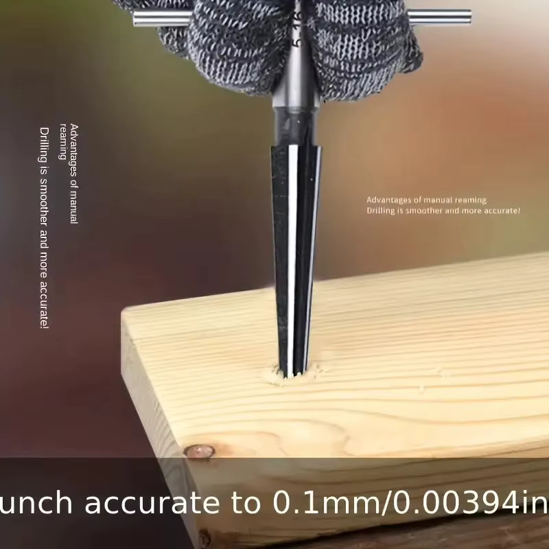 Handgehaltener Kegelschneider aus Kohlenstoffstahl in Silber als Sechskantloch-Reibahlen-Set für Holz, Metall und Kunststoff als Fasenwerkzeug-Zubehör für die Bohrmaschine - Bild 3
