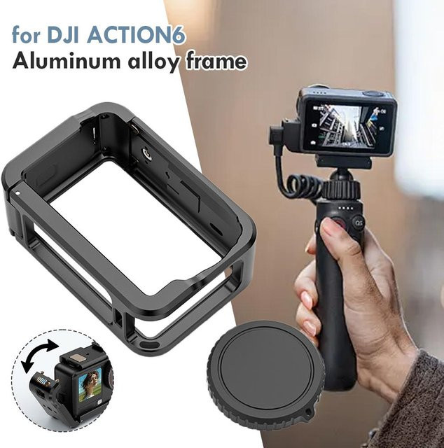 DJI Osmo Action 6 Metallschutzgehäuse aus Aluminiumlegierung in Schwarz als Kaninchenkäfig für Sturz- und Kratzschutz - Bild 1