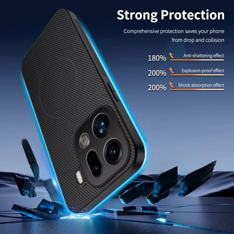 Luxus Kevlar Faser Schutzhülle für Oppo Find X9 Pro in Blau, magnetische stoßfeste Rückseite - Bild 5