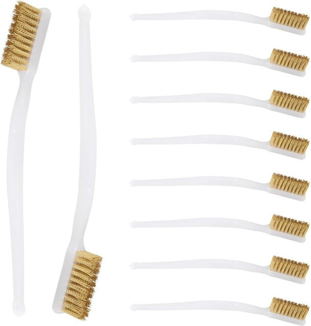 10er Set Kupferdraht-Reinigungsbürsten aus Messing zur Reinigung von 3D-Drucker-Düsen in Gold - Bild 1