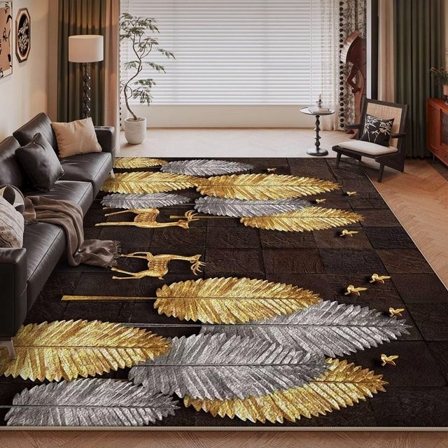 HGHT Wohnzimmer Teppich mit Blumenmuster, Waschbar und Rutschfest, Multicolour, B x T: 90 x 60 cm - Bild 1