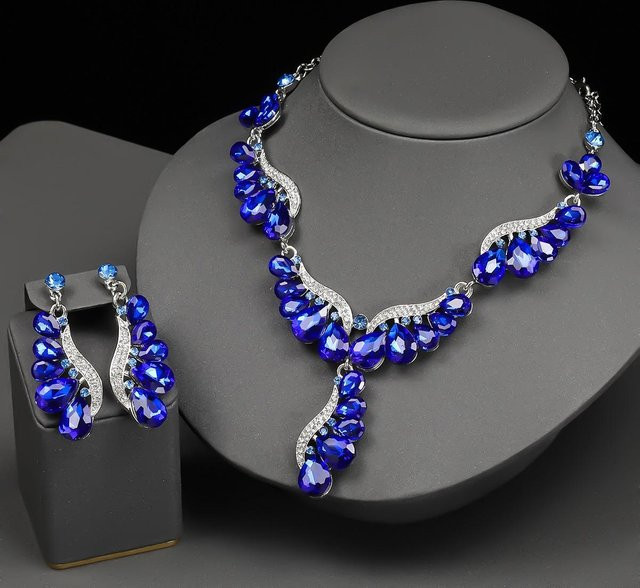 Lucky Star Jewelry Schmuck-Set, Halskette, Ohrringe, Zirkonia, Silber, Blau, Damen, 47cm - Bild 1