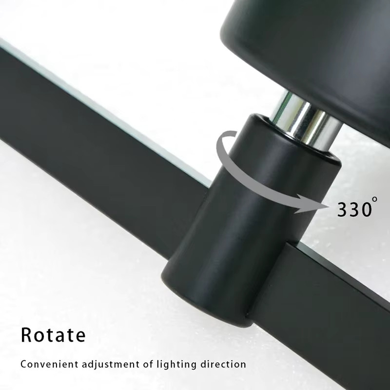 YooE Verstellbare LED-Wandleuchte in Schwarz aus Metall für Schlafzimmer und Spiegel mit warmweißem Licht - Bild 4