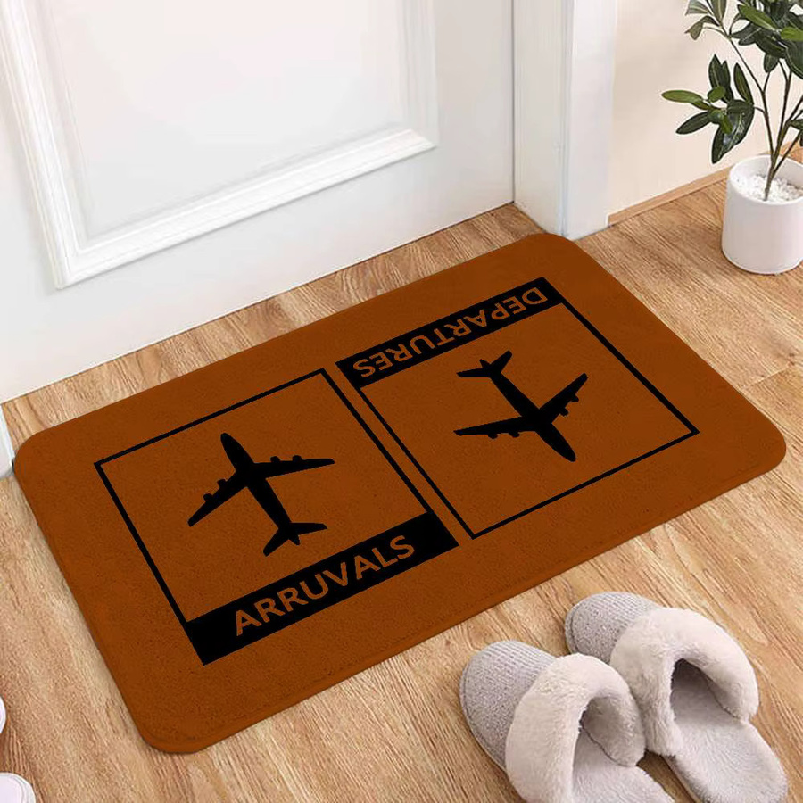 52TOYS Saugfähige Fußmatte mit Flugzeug-Motiv in Braun, Rechteckig, B: 60 cm, T: 40 cm, H: 1 cm - Bild 3