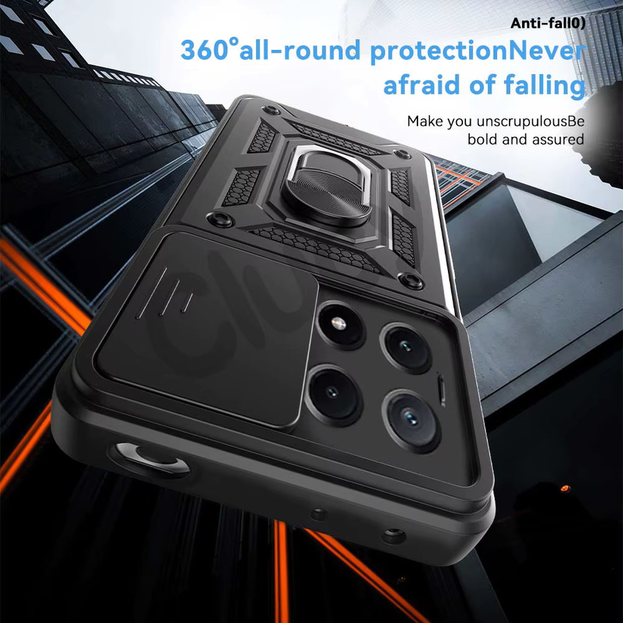 Stoßfeste Schutzhülle mit Magnetring für Xiaomi Mi Poco X6 Pro X6 5G POCO M6 PRO 4G 5G und C65 in Grün - Bild 3