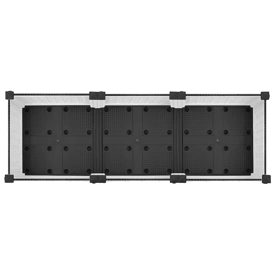 vidaXL Hochbeet aus Polypropylen in Blau mit Rattan-Design, B/T/H: 120 x 40 x 23 cm - Bild 2
