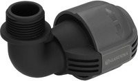 Gardena Sprinklersystem L-Stück mit Quick & Easy-Schnellverbindungstechnik und 3/4 Zoll Außengewinde in Schwarz und Grau - Bild 1