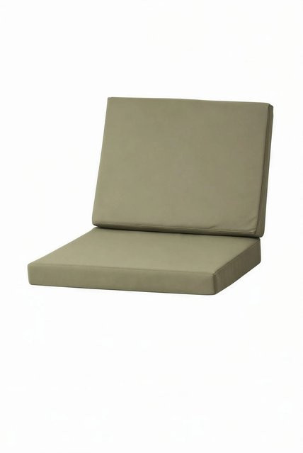 Setgarden Flat 6er Set Sitzkissen für Polyrattan Sessel in Grün mit abnehmbarem Bezug, Sitzkissen B: 50 cm, T: 52 cm, H: 7 cm und Rückenlehne B: 56 cm, T: 52 cm - Bild 1