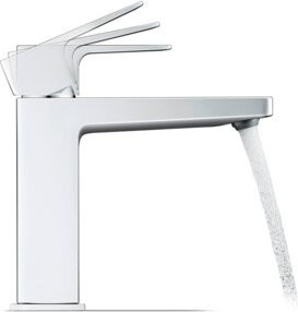 Duravit Waschtisch-Einhebelmischer M MinusFlow Manhattan in Chrom mit Pop-up-Abfluss, Auslaufhöhe: 12,9 cm - Bild 1