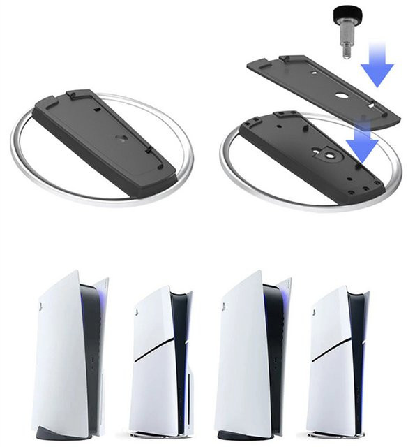 Sony Aluminium Schreibtischständer für PlayStation 5 Slim und Pro, Aufrechte Kühlhalterung in Weiß - Bild 1