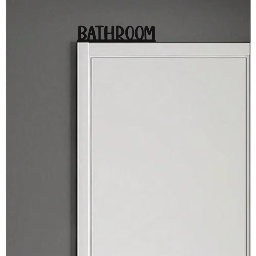 CIFBUY Modernes Metallschild für das Badezimmer in Schwarz mit Buchstaben und Zahlen als Wandkunst im Bauernhaus-Stil - Bild 4