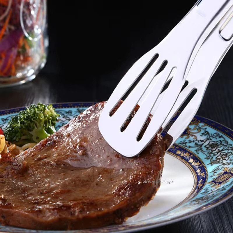 Simbuid Edelstahl Esszange in Silber für Fleisch, Salat und Grillgut - Bild 4
