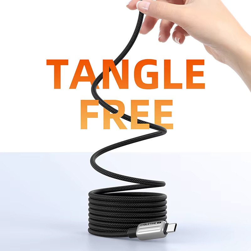 CABLETIME Magnetisches USB-C zu USB-C Schnellladekabel PD 240W, Schwarz - Bild 2