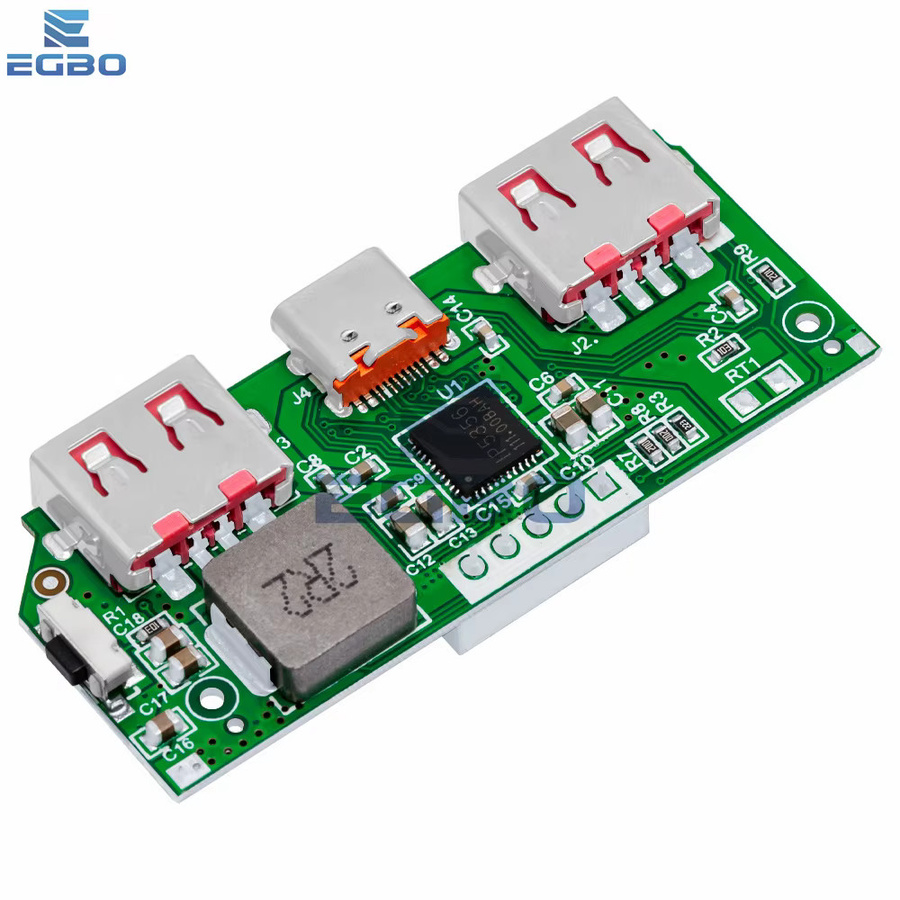 EGBO IP5356 Lithiumbatterie Schnelllademodul mit Digitalanzeige, 5V 3A, Type-C und Micro USB, Farbe: Grün - Bild 2
