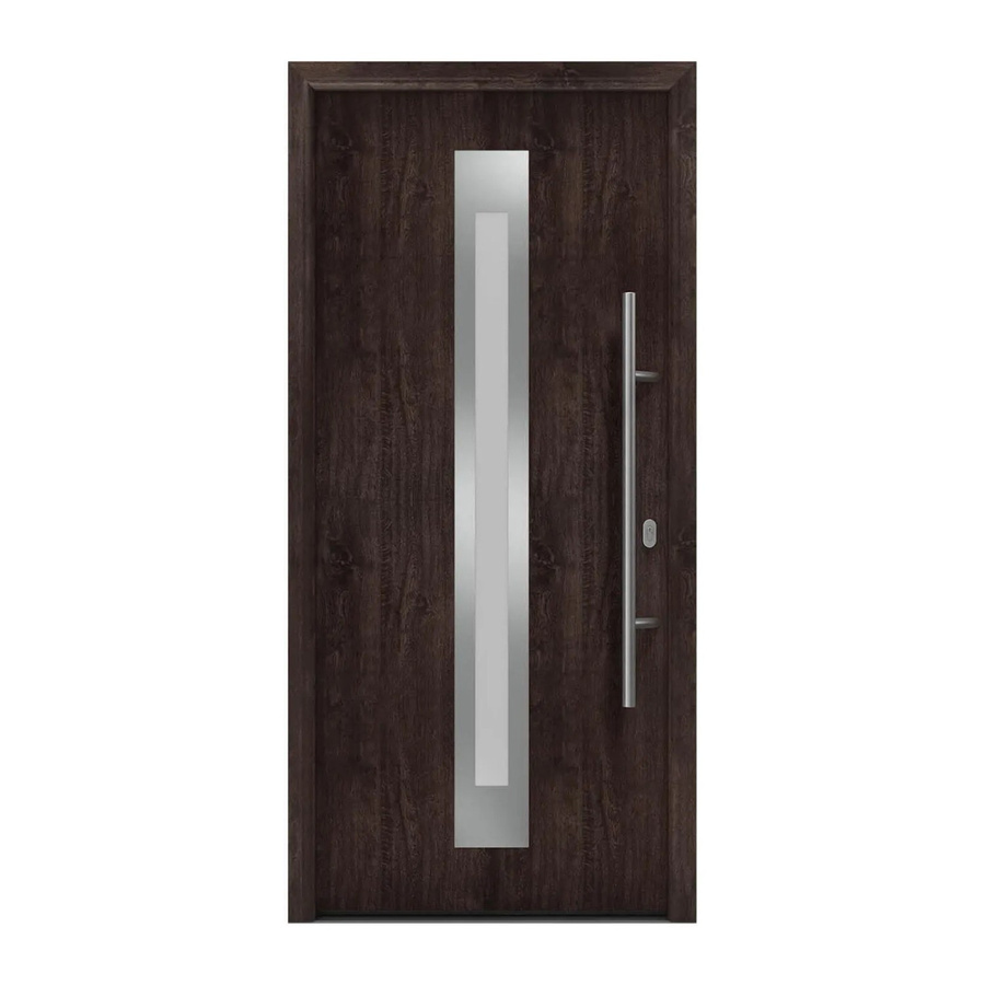 EcoStar Haustür Isopro IP 770S in Eiche Dunkel mit Glaseinsatz, B/H: 110 x 210 cm, DIN Rechts - Bild 2