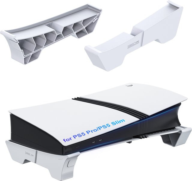 DEVASO Horizontaler Basisständer für PlayStation PS5 Pro und PS5 Slim Disc sowie Digital Edition, Farbe: Weiß - Bild 1