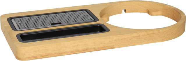 Kompaktes Willkommens-Tablett CORBY Buckingham in Dunkelholz Natur, B: 18 cm, H: 35,5 cm, T: 21,5 cm - Bild 1