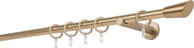 ONDECO Wandträger Set für 1-läufige Rohre, Farbe: Messing-Matt, Durchmesser: 20 mm, Länge: 240 cm, Wandabstand: 12 cm - Bild 1