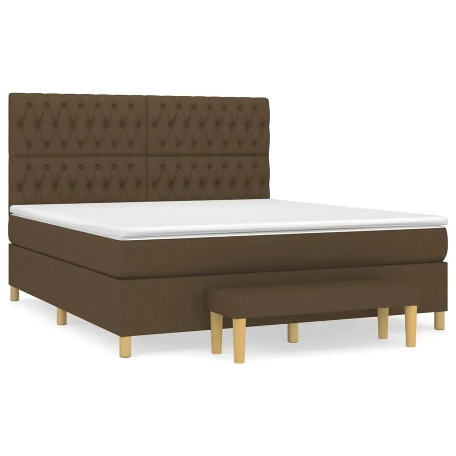 vidaXL Boxspringbett mit Matratze Hybrid-Design in Dunkelbraun, B/T: 180 x 200 cm - Bild 2