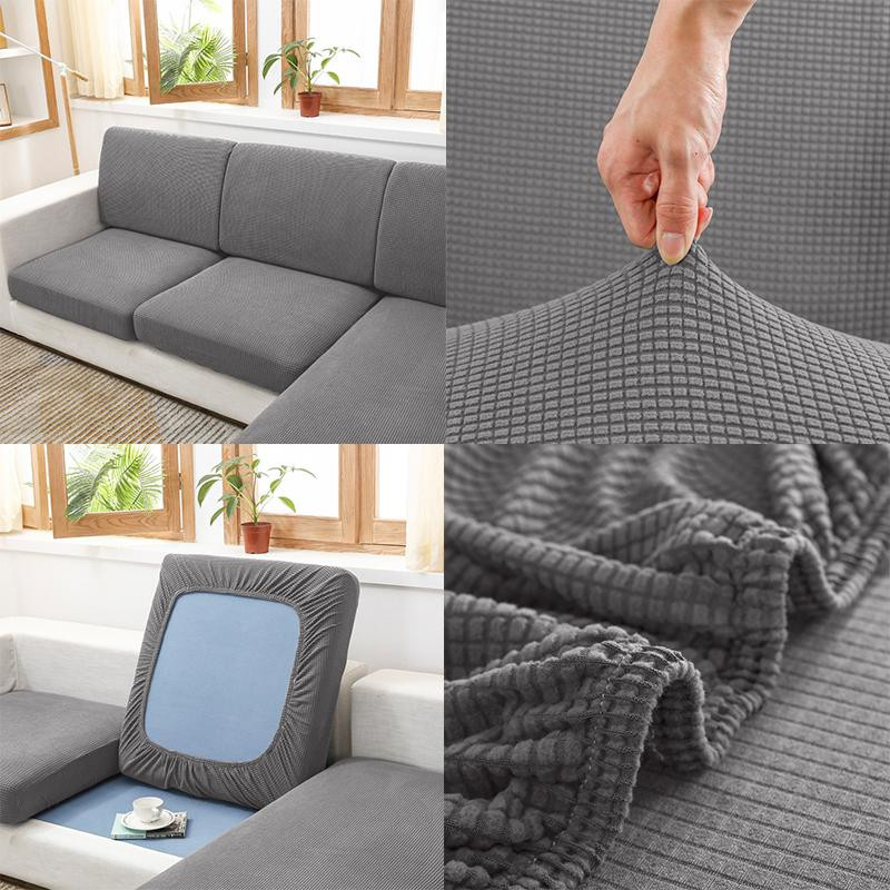 Leorate Wasserdichte Sofa Abdeckung aus Jacquard-Polyester in Silber, rutschfest und wasserabweisend, für 1er Sofas (Breite: 50-63 cm) - Bild 2