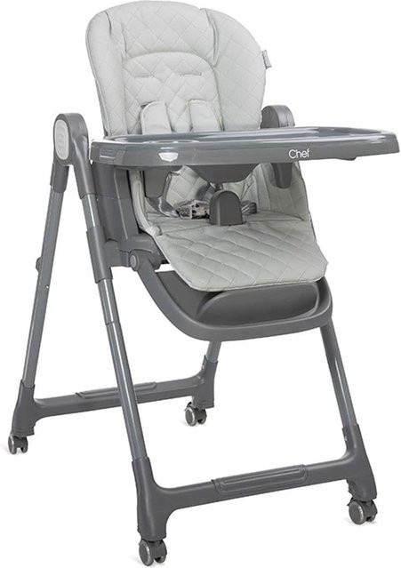 Lorelli Kinderhochstuhl Chef 3 in 1 klappbar mit Booster-Sitz und Fußstütze in Grau - Bild 1
