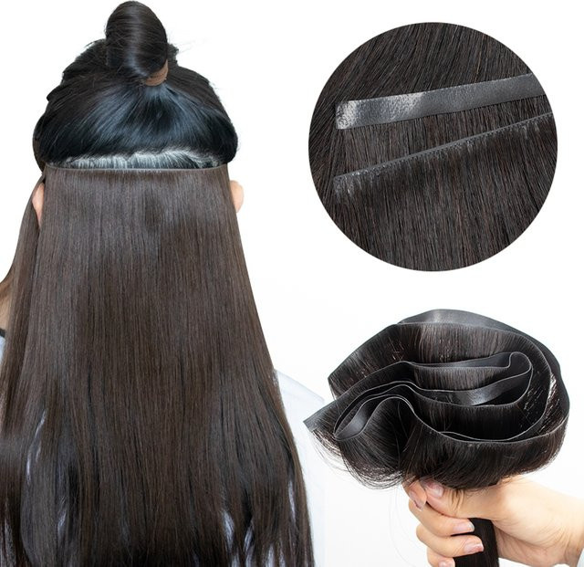 MRSHAIR Haarverlängerung Klebeband, PU-Echthaarbündel, natürliches Haar - Bild 1