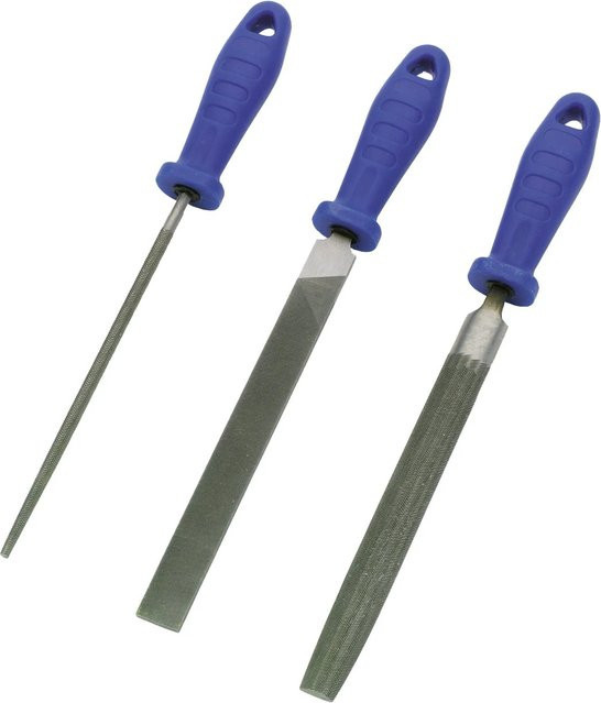 LUX-TOOLS Feilen-Set 3-teilig, blau, Länge: 200 mm - Bild 1