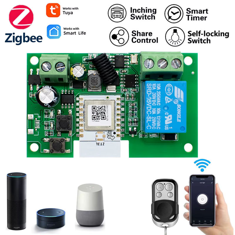 Scimagic-RC Zigbee Smart Switch 1-Kanal-Relais Automatisierungsmodul in Grün, kompatibel mit Alexa, Google Assistant und Tuya App, 10A, 7-32V / 85-250V - Bild 3
