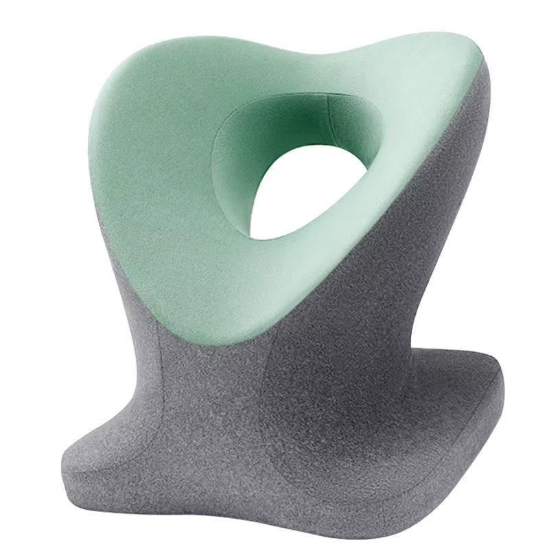 Orthopädisches Memory Foam Nackenkissen in Blau für Reisen und Büro - Bild 3