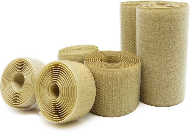 Magisches Hakenschlaufen-Befestigungsband zum Nähen in Khaki, Breite: 10 cm - Bild 1