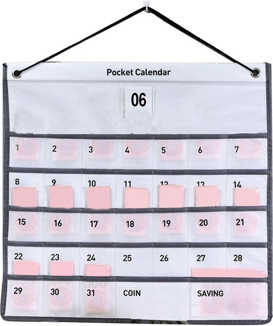 Wosawe Outdoor Sports Wandhängender Monatskalender aus Vliesstoff als Aufbewahrungstasche in Weiß - Bild 1