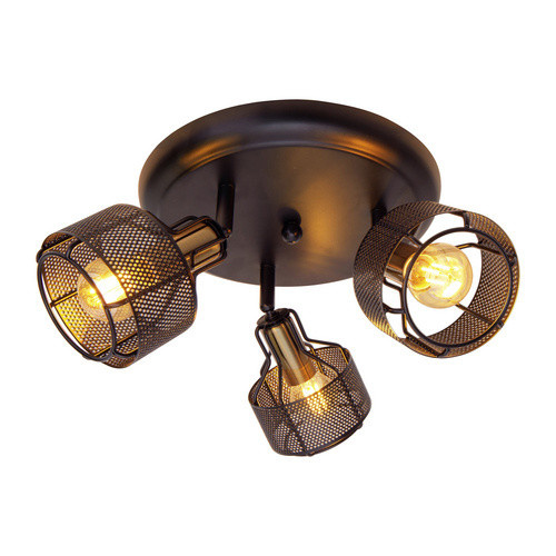 Näve Wand- und Deckenleuchte Foro 3-flammiges Rondell in Schwarz-Gold, Durchmesser: 41 cm, Höhe: 120 cm - Bild 3