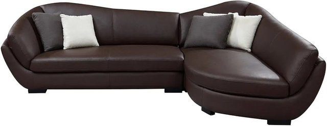 Vente-unique Ecksofa Caipi in Schokobraun aus Büffelleder ohne Schlaffunktion, Breite: 285 cm - Bild 1