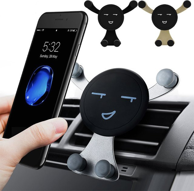 Maerknon Autotelefonhalter für die Lüftung mit Schwerkraft-Funktion, Universal Smartphone Halterung für iPhone, Xiaomi, Huawei und Samsung, Grau oder Schwarz - Bild 1
