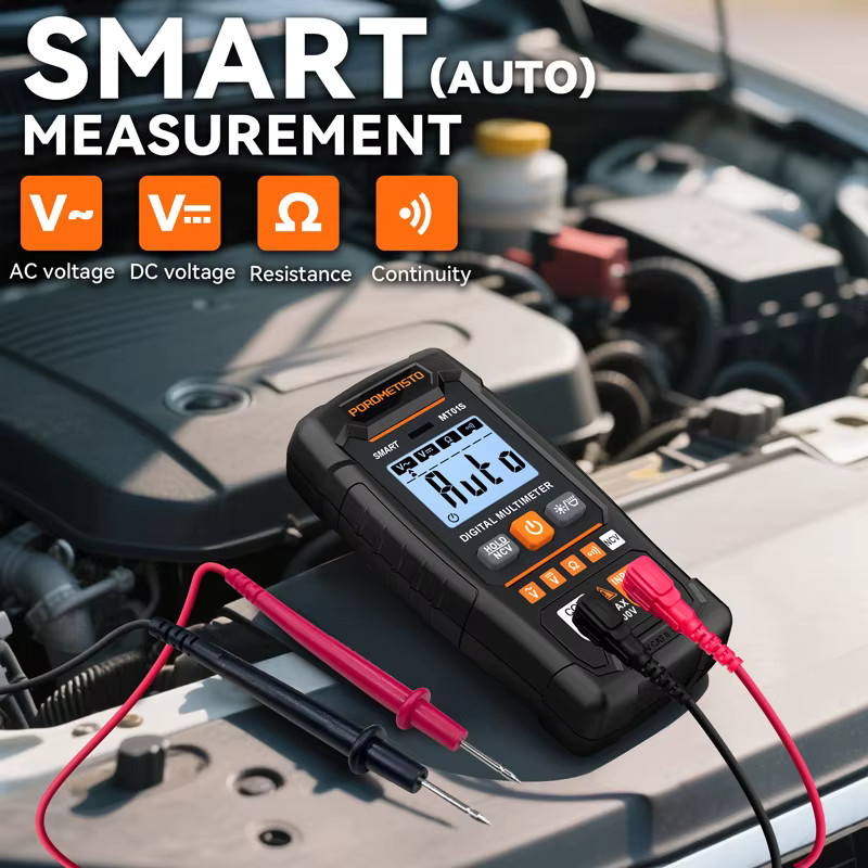 POROMETISTO MT01S Digitalmultimeter mit 4000 Zählungen, Auto-Range-Multitester für 0,8–600 V AC/DC-Spannung, Ohm und NCV-Kontinuitätstester - Bild 5
