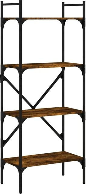 vidaXL Bücherregal in Eichenoptik mit 4 Fächern, Farbe Braun, B/T/H: 56 x 31,5 x 138,5 cm - Bild 1