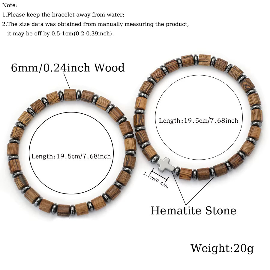 Noter Armband, Holz, Hämatit, Unisex - Bild 2