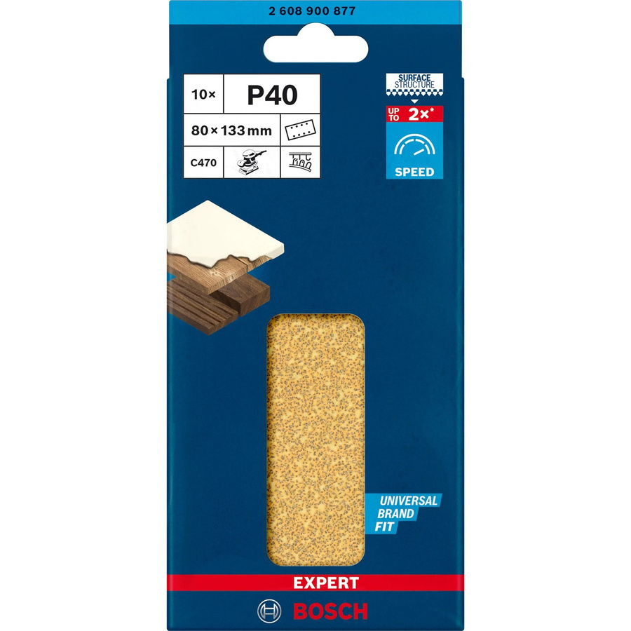 Bosch Expert C470 Schwingschleifpapier gelocht Körnung 40 B: 133 mm, T: 80 mm, 10 Stück - Bild 3