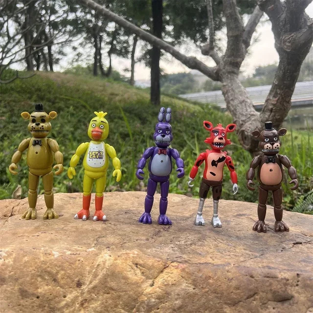 Funko FNAF Bonnie Bär Foxy Chica Freddy Action Figure, 5-teiliges Set, mit Licht - Bild 1