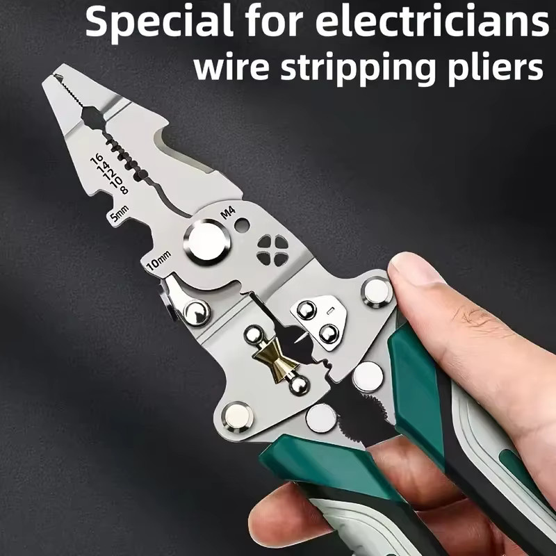 eoopee Mehrzweck-Abisolierwerkzeug aus Metall zum Schneiden, Wickeln und Abisolieren - Bild 4