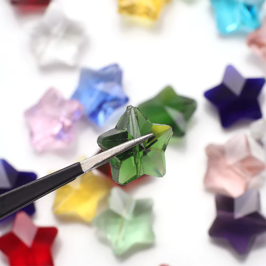 YUANZHIRUN Anhänger Kristallglas, Pentagramm, Weiß, 14 mm, Unisex - Bild 2
