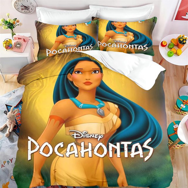 Paslu Pocahontas Märchenprinzessin Bettwäsche Set aus 100% Polyester, Mehrfarbig, B/H: 200 x 230 cm - Bild 1
