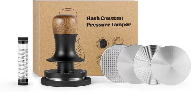 Espresso-Tamper mit 4 austauschbaren Basen und 58,35 mm Durchmesser für konstanten Druck, Barista-Zubehör für Kaffee - Bild 1